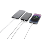 Powerbank en plastique recyclé avec indicateur de 10 000 mAh couleur noir cinquième vue