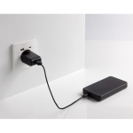 Powerbank en plastique recyclé avec indicateur de 10 000 mAh couleur noir sixième vue