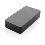 Batterie externe écologique de 20 000 mAh avec 3 ports de charge couleur noir