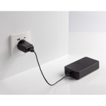 Batterie externe écologique de 20 000 mAh avec 3 ports de charge couleur noir sixième vue