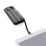 Powerbank avec câbles intégrés et écran digital 10 000 mAh couleur noir quatrième vue