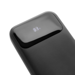 Powerbank avec câbles intégrés et écran digital 10 000 mAh couleur noir sixième vue