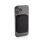 Powerbank sans fil magnétique en plastique recyclé 5 000 mAh couleur noir sixième vue