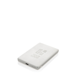 Powerbank avec charge sans fil magnétique et indicateur 5 000 mAh couleur argenté avec zone d'impression