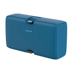 Powerbank en plastique recyclé avec indicateur de charge et 20W couleur bleu deuxième vue