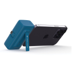 Powerbank en plastique recyclé avec indicateur de charge et 20W couleur bleu quatrième vue