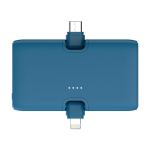 Powerbank en plastique recyclé avec indicateur de charge et 20W couleur bleu septième vue