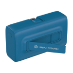 Powerbank en plastique recyclé avec indicateur de charge et 20W couleur bleu huitième vue