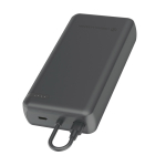 Powerbank écologique pour 2 appareils avec indicateur de charge 20W couleur noir quatrième vue