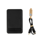 Powerbank magnétique en bambou avec charge sans fil 5 000 mAh couleur noir deuxième vue