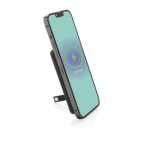 Powerbank magnétique en bambou avec charge sans fil 5 000 mAh couleur noir cinquième vue