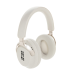 Casque supra-aural avec design élégant et réduction de bruit couleur blanc avec zone d'impression