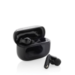 Écouteurs sans fil avec écran tactile et fonction appel couleur noir avec zone d'impression