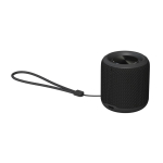 Enceinte en matériaux recyclés avec microphone intégré couleur noir troisième vue