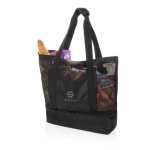 Élégant sac isotherme 2 en 1 en RPET avec doublure PEVA 20L couleur noir vue avec logo