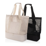 Élégant sac isotherme 2 en 1 en RPET avec doublure PEVA 20L couleur beige vue générale
