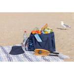Sac isotherme XL en RPET avec deux poignées et sangle d'épaule 30L couleur bleu marine vue d'ambiance 2