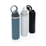 Bouteille en acier inoxydable recyclé à double paroi 700ml couleur noir vue générale