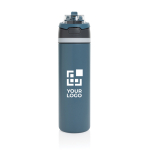 Bouteille en acier inoxydable recyclé à double paroi 700ml couleur bleu avec zone d'impression
