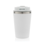 Mug thermique à double paroi écologique couvercle anti-goutte 350ml couleur blanc quatrième vue