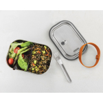 Lunch box en acier inoxydable avec couverts et sangle Black+Blum 1 L couleur orange