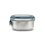 Lunch box en acier inoxydable avec couverts et sangle Black+Blum 1L couleur turquoise troisième vue