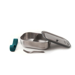 Lunch box en acier inoxydable avec couverts et sangle Black+Blum 1L couleur turquoise cinquième vue