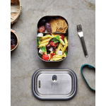 Lunch box en acier inoxydable avec couverts et sangle Black+Blum 1L couleur turquoise vue d'ambiance 4