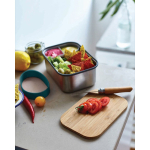 Lunch box en acier inoxydable couvercle et sangle Black+Blum 1,25L couleur turquoise vue d'ambiance 4