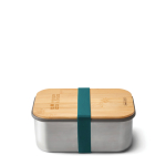 Lunch box en acier inoxydable couvercle et sangle Black+Blum 1,25L couleur turquoise avec zone d'impression