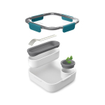Lunch box avec compartiments intérieurs et fourchette Black+Blum 1L couleur turquoise deuxième vue