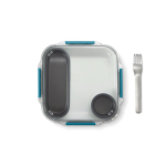 Lunch box avec compartiments intérieurs et fourchette Black+Blum 1L couleur turquoise troisième vue