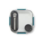 Lunch box avec compartiments intérieurs et fourchette Black+Blum 1L couleur turquoise quatrième vue