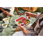 Lunch box avec compartiments intérieurs et fourchette Black+Blum 1L vue d'ambience 3