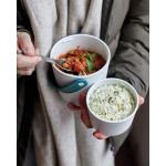 Lunch box type bol avec 2 compartiments hermétiques Black+Blum 900ml couleur turquoise