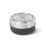 Bol en verre avec couvercle en silicone anti-goutte Black+Blum 750ml couleur argenté