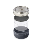 Bol en verre avec couvercle en silicone anti-goutte Black+Blum 750ml couleur argenté troisième vue