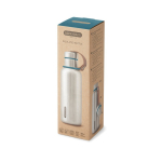 Bouteille thermique en acier inoxydable avec anse Black+Blum 500ml couleur turquoise vue avec boîte
