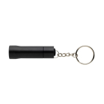 Porte-clés lampe torche en aluminium recyclé avec LED 15 lumens couleur noir deuxième vue