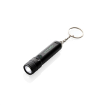 Lampe torche porte-clés rechargeable ultra-brillante avec LED Gearx couleur noir vue avec logo
