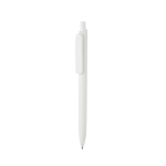 Stylo écologique avec grand clip et encre bleue Dokumental® couleur blanc