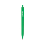 Stylo écologique avec grand clip et encre bleue Dokumental® couleur vert vue avec logo