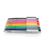 Stylo écologique au design géométrique avec encre bleue Dokumental® couleur noir vue générale