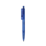 Stylo écologique au design géométrique avec encre bleue Dokumental® couleur bleu vue avec logo