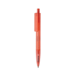 Stylo écologique au design géométrique avec encre bleue Dokumental® couleur rouge