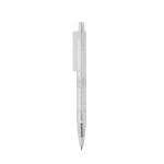 Stylo écologique au design géométrique avec encre bleue Dokumental® couleur blanc