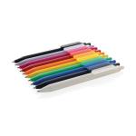 Stylo écologique au toucher doux avec clip et encre bleue couleur noir vue générale