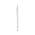 Stylo écologique au toucher doux avec clip et encre bleue couleur blanc