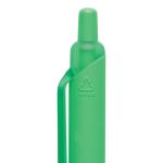 Stylo écologique au toucher doux avec clip et encre bleue couleur vert quatrième vue