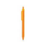Stylo écologique au toucher doux avec clip et encre bleue couleur orange